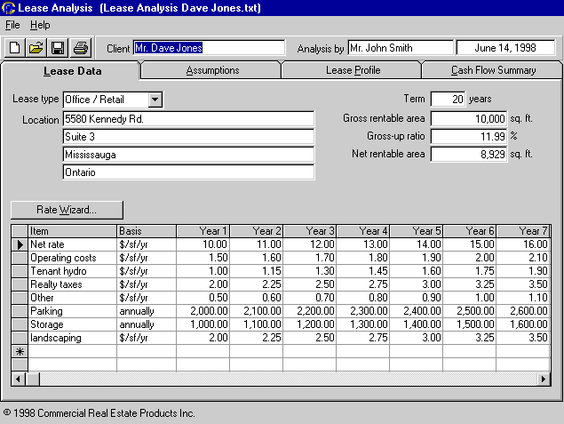 Lease Analysis program demo