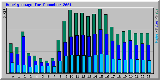 Hourly usage for December 2001
