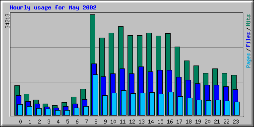 Hourly usage for May 2002