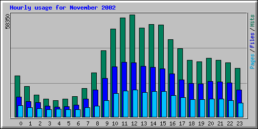 Hourly usage for November 2002