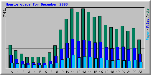 Hourly usage for December 2003