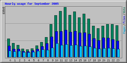 Hourly usage for September 2005