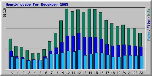 Hourly usage for December 2005