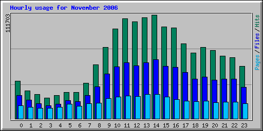 Hourly usage for November 2006