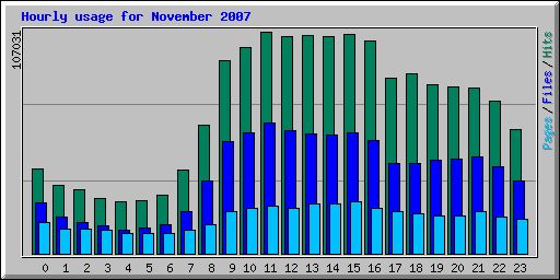 Hourly usage for November 2007
