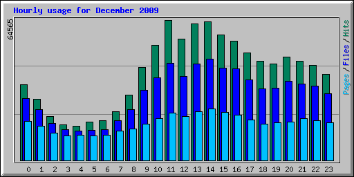 Hourly usage for December 2009